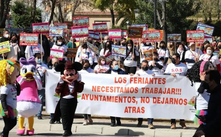 Manifestación en favor de los feriantes en Zaragoza 